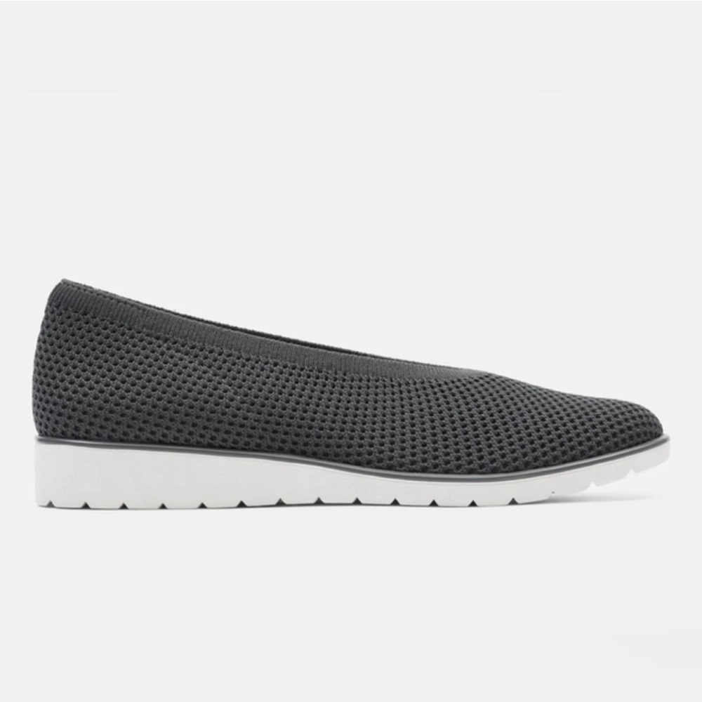 Eileen Fisher The Heaven Stretch Wedge Slip-On Shoes Flats Graphite Weaved 9.5 - Picture 2 of 13